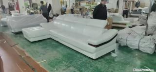 【大厂仿真皮沙发】实木框架，高回弹海绵45密度。全新包装，质量非常好，3.6米右贵妃 - 平凉28生活网 pl.28life.com